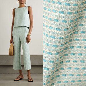 Lisa Marie Fernandez Metallic Bouclé Tweed Set | Top + Pants | Size 4 | NWT